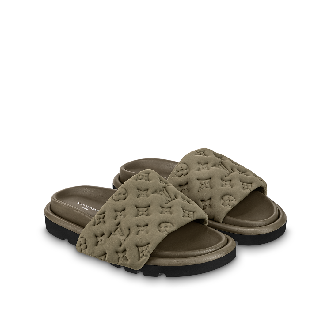 pool pillow comfort mules black